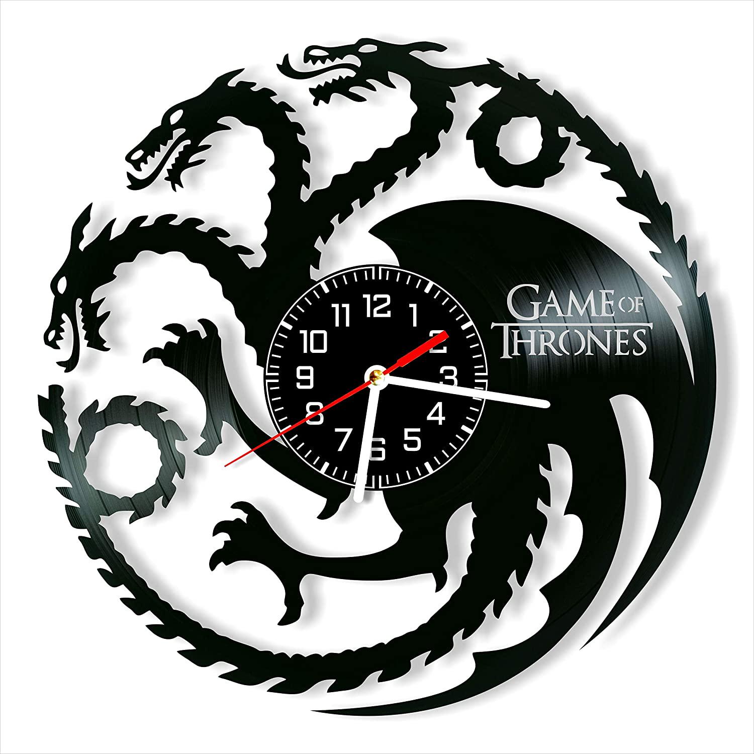 Часы настенные Игра престолов 2053 из виниловой пластинки