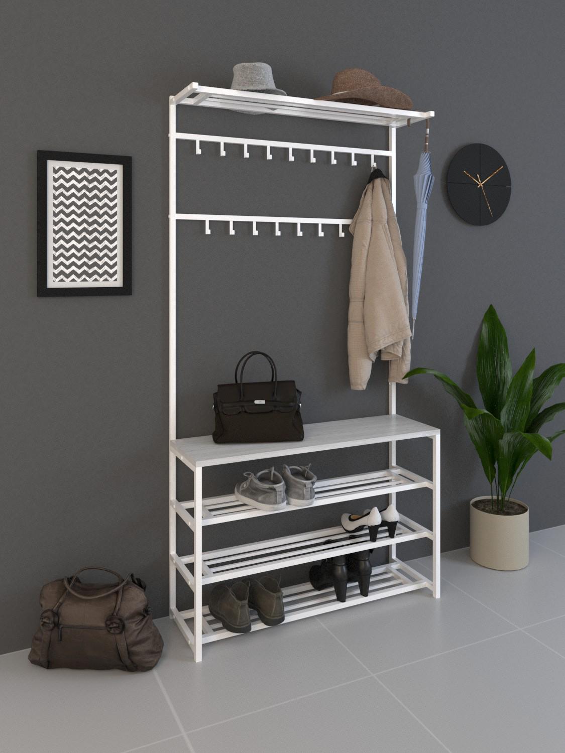 Прихожая металлическая SUNRISE-4 100 см Белый/Аляска Прихожая металлическая SUNRISE-4 100 см Белый/Аляска