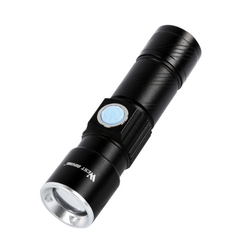 Ліхтар велосипедний West Biking 0701126 з кріпленням USB порт на акумуляторі Black (29-49-5088-15562)