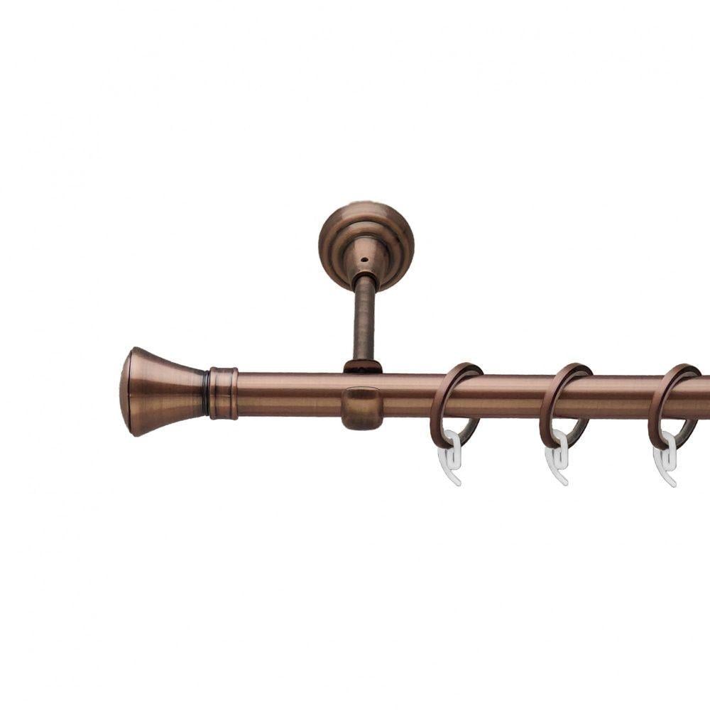 Карниз для штор Orvit Люксор однорядний гладкий 19 мм 160 см Антична мідь (00-00011856)