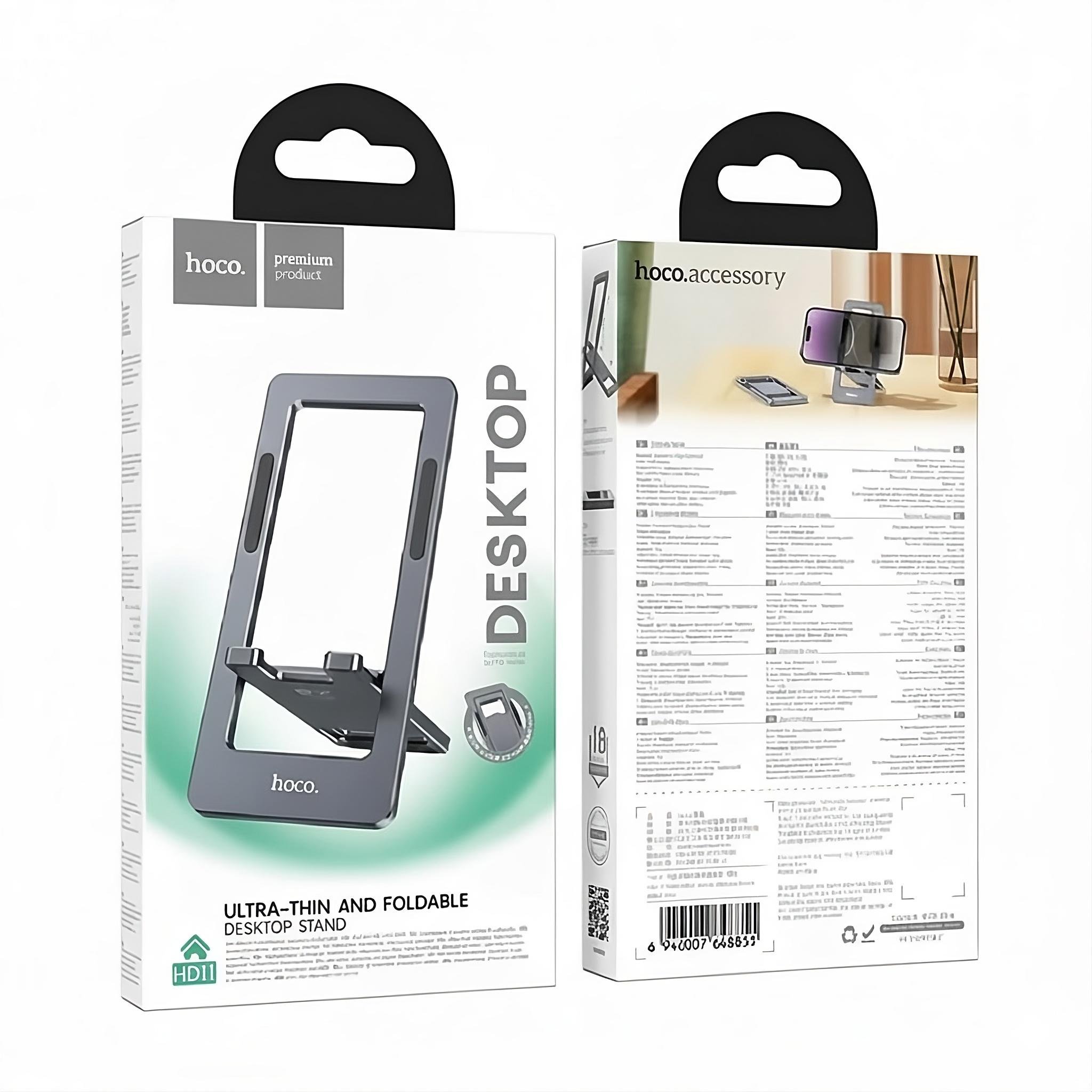 Подставка для смартфона Hoco HD11 регулируемый угол алюминиевый сплав Серый (30827570) - фото 2