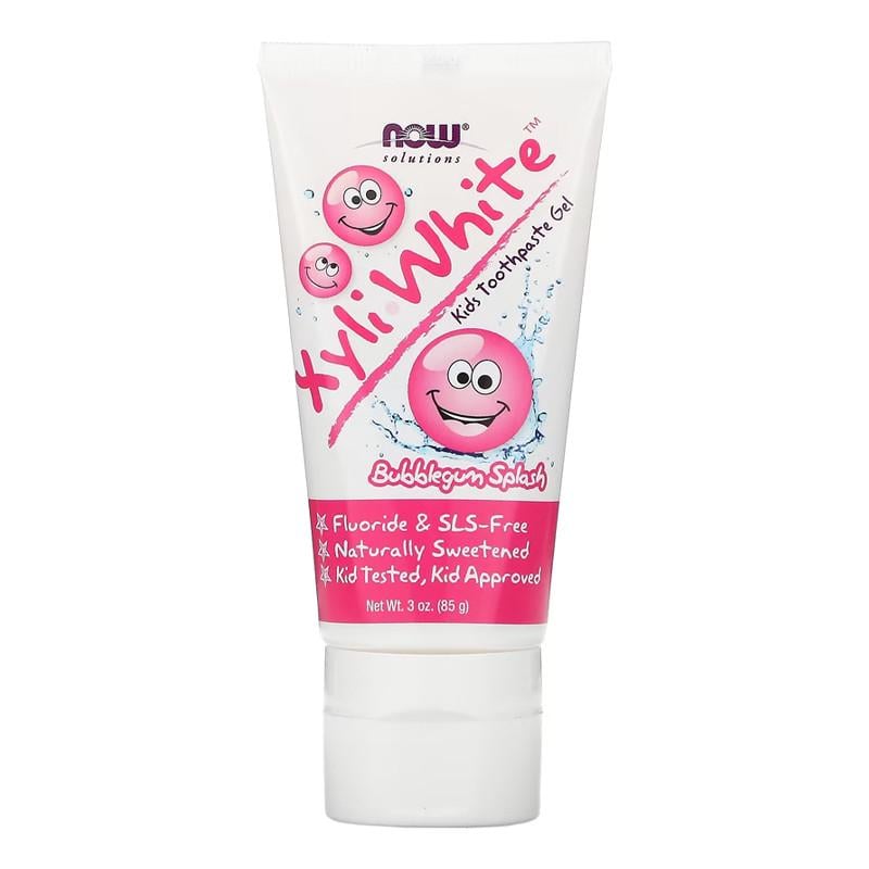 Зубная паста для детей NOW Xyli White Kid's Toothpaste Gel Жевательная резинка 85 г (09152-02)