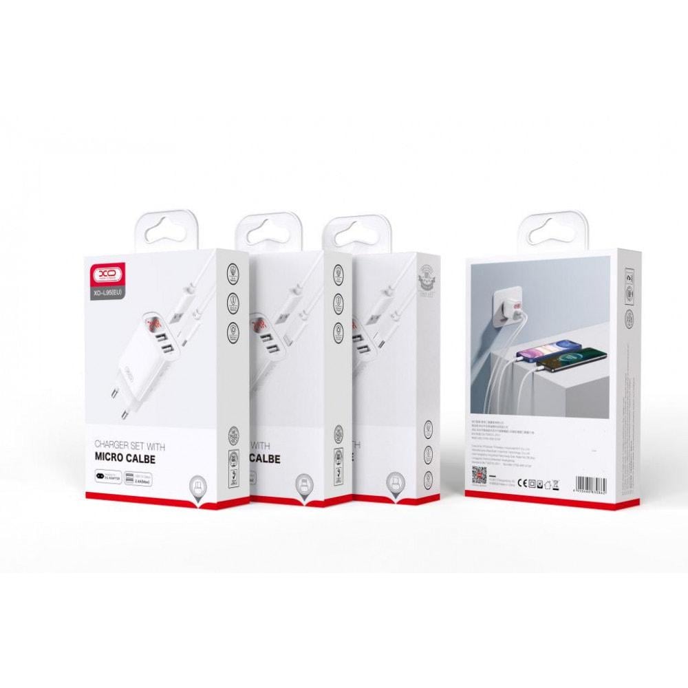 Устройство зарядное Xo L95 2 USB 2,4A кабель Type-C White (36836) - фото 6 Устройство зарядное Xo L95 2 USB 2,4A кабель Type-C White (36836) - фото 6