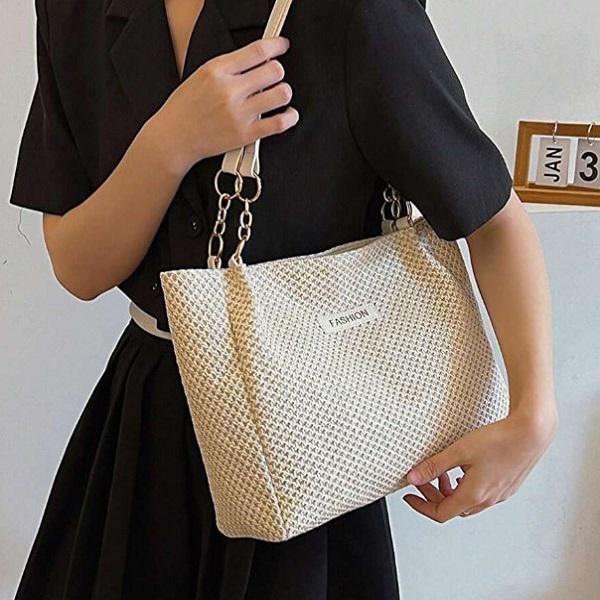 Женская сумка L00216 с ажурной вставкой светло- бежевая 32х26х11 см - фото 3 Женская сумка L00216 с ажурной вставкой светло- бежевая 32х26х11 см - фото 3