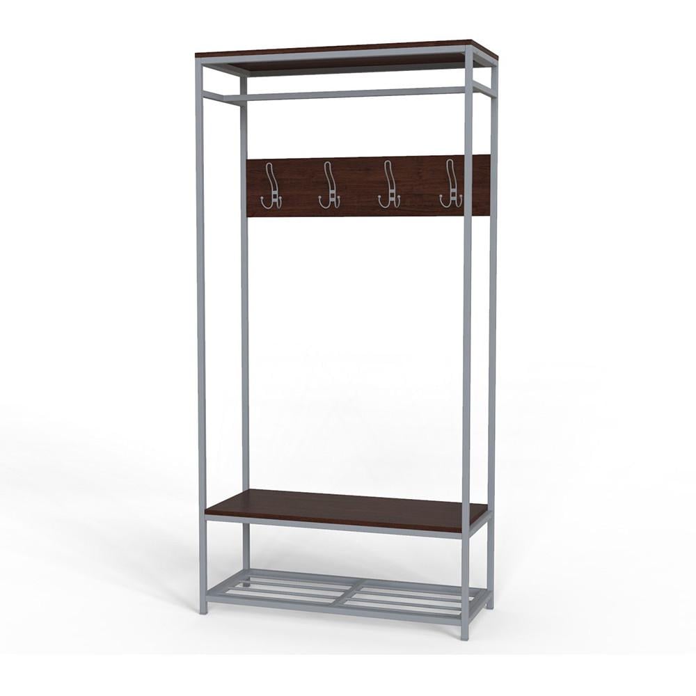 Вешалка модульная напольная Ferrum-decor Трелис 15 ДСП 16 мм 180x90x38 см Серый/Венге (FRD-105518)