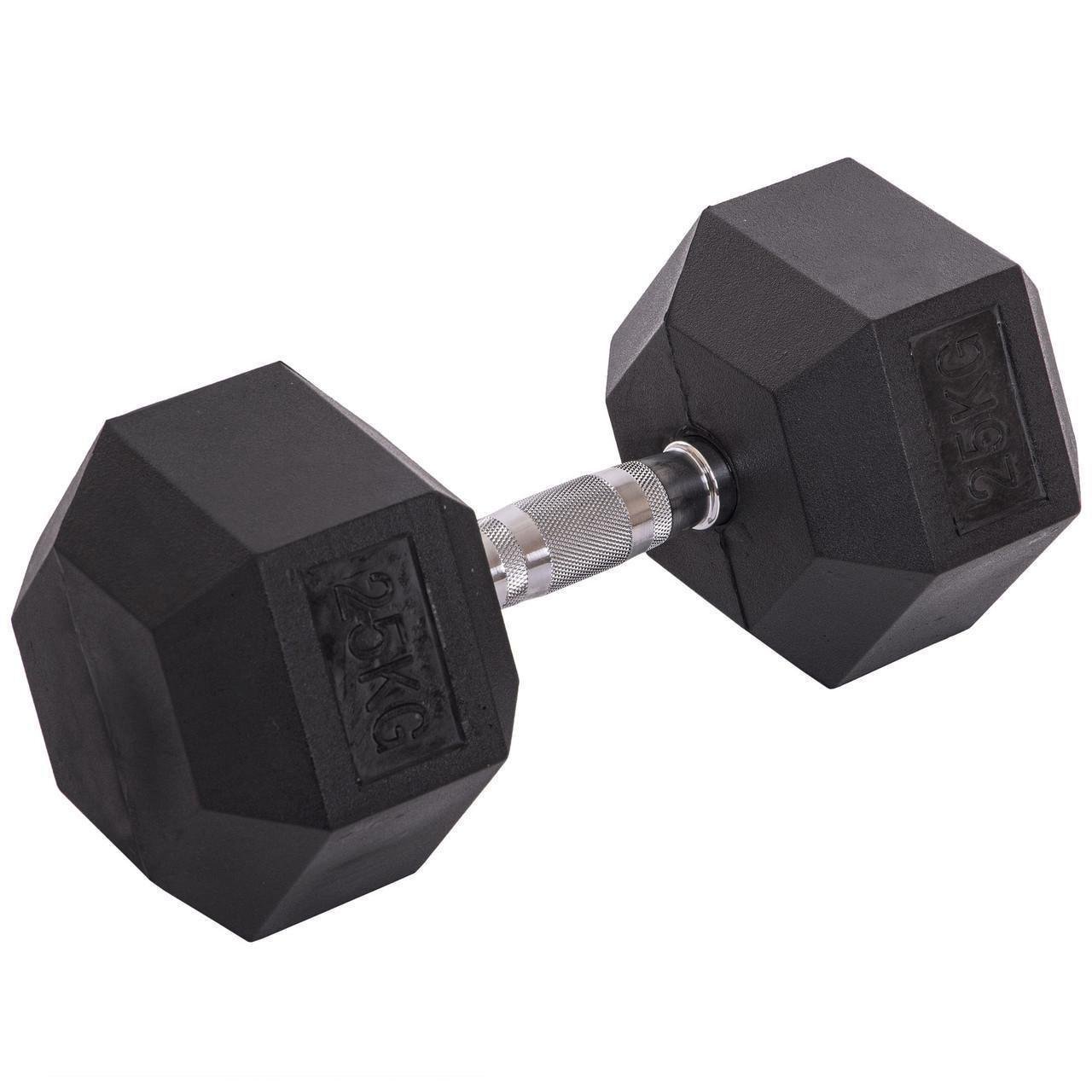 Гантель цельная Zelart TA-2679-25 шестигранная гексагональная обрезиненная 25 кг (2532858631) - фото 1 Гантель цельная Zelart TA-2679-25 шестигранная гексагональная обрезиненная 25 кг (2532858631) - фото 1