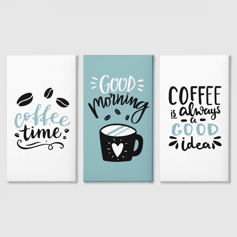 Модульная картина Malevich Store Coffee time из трех частей 126x80 см (MK311607)