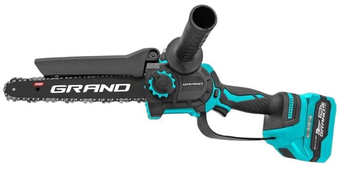 Акумуляторна ланцюгова пилка Grand АПЦ-8М/3-2 Brushless з шинами 8" та 6" та 2 акумуляторами 20V 3 Ah в кейсі Акумуляторна ланцюгова пилка Grand АПЦ-8М/3-2 Brushless з шинами 8" та 6" та 2 акумуляторами 20V 3 Ah в кейсі