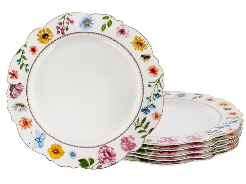 Набор из 6 фарфоровых тарелок Lefard Blossom 922-081 27 см
