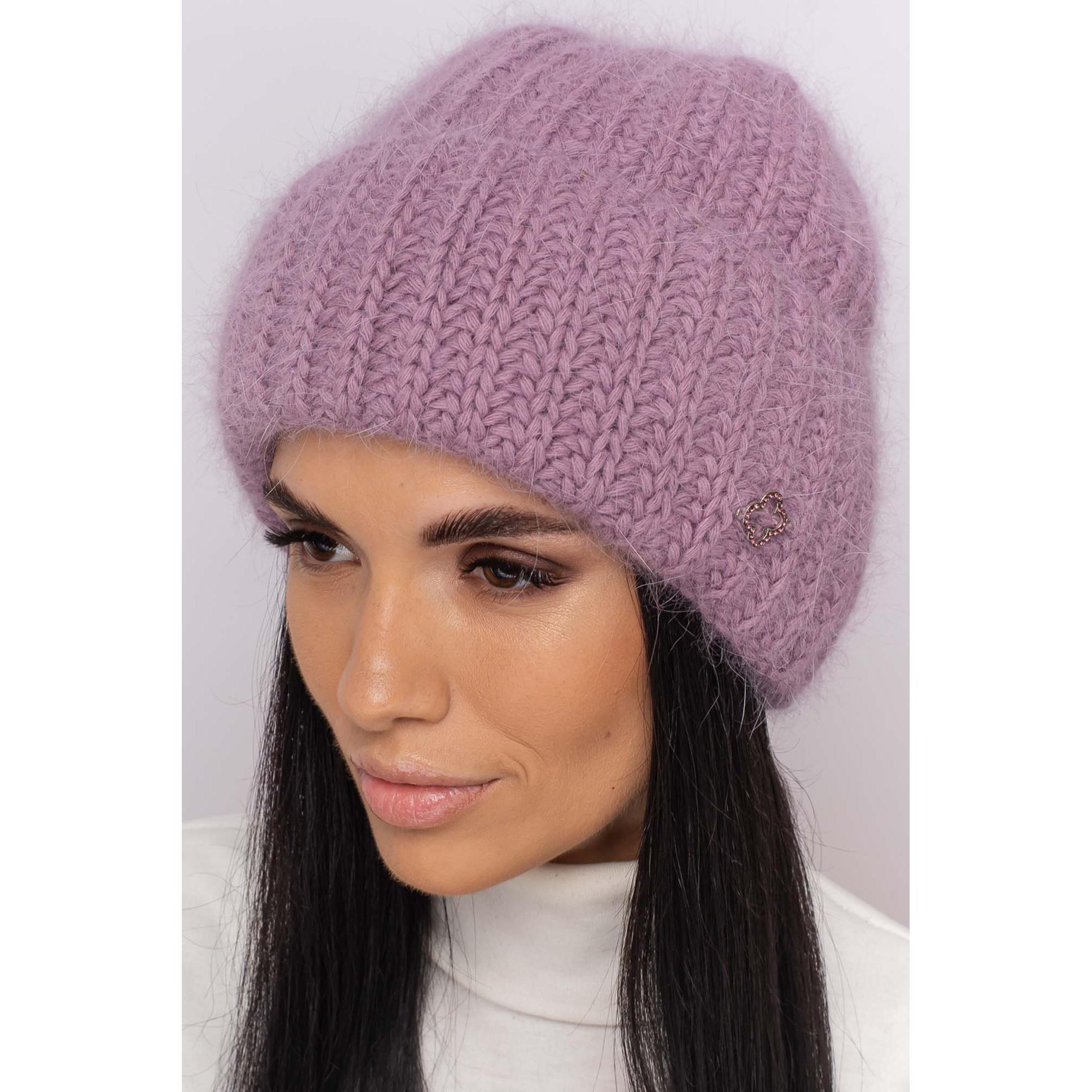 Шапка ангоровая Leks Троянда one size Лиловый - фото 1 Шапка ангоровая Leks Троянда one size Лиловый - фото 1