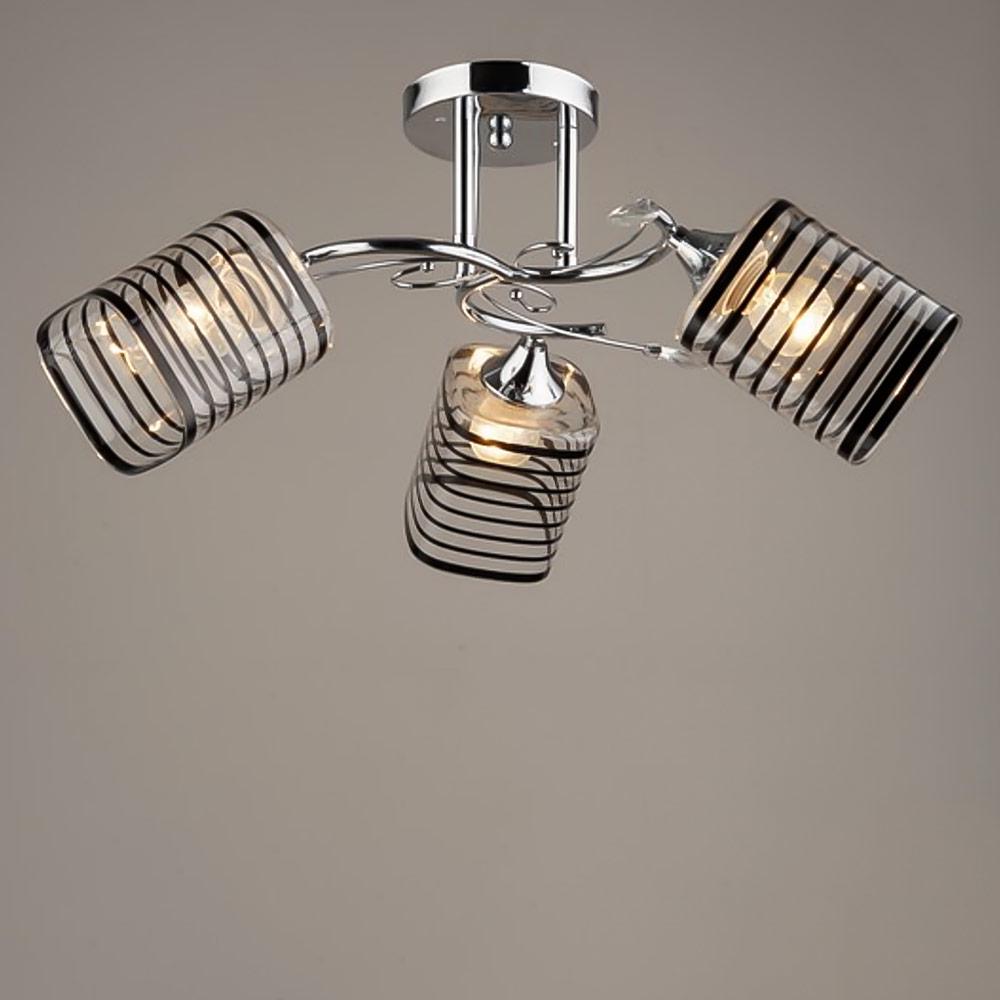 Люстра потолочная Light House SRS-19049/3 в полоску Хром/Прозрачный