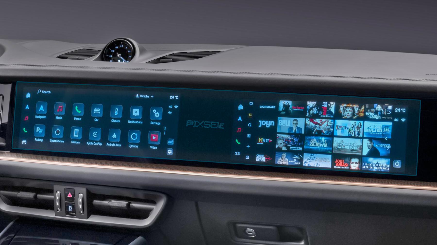 Стекло защитное Pixsel гибридный глянец на монитор Porsche Cayenne 26,9“ 2023