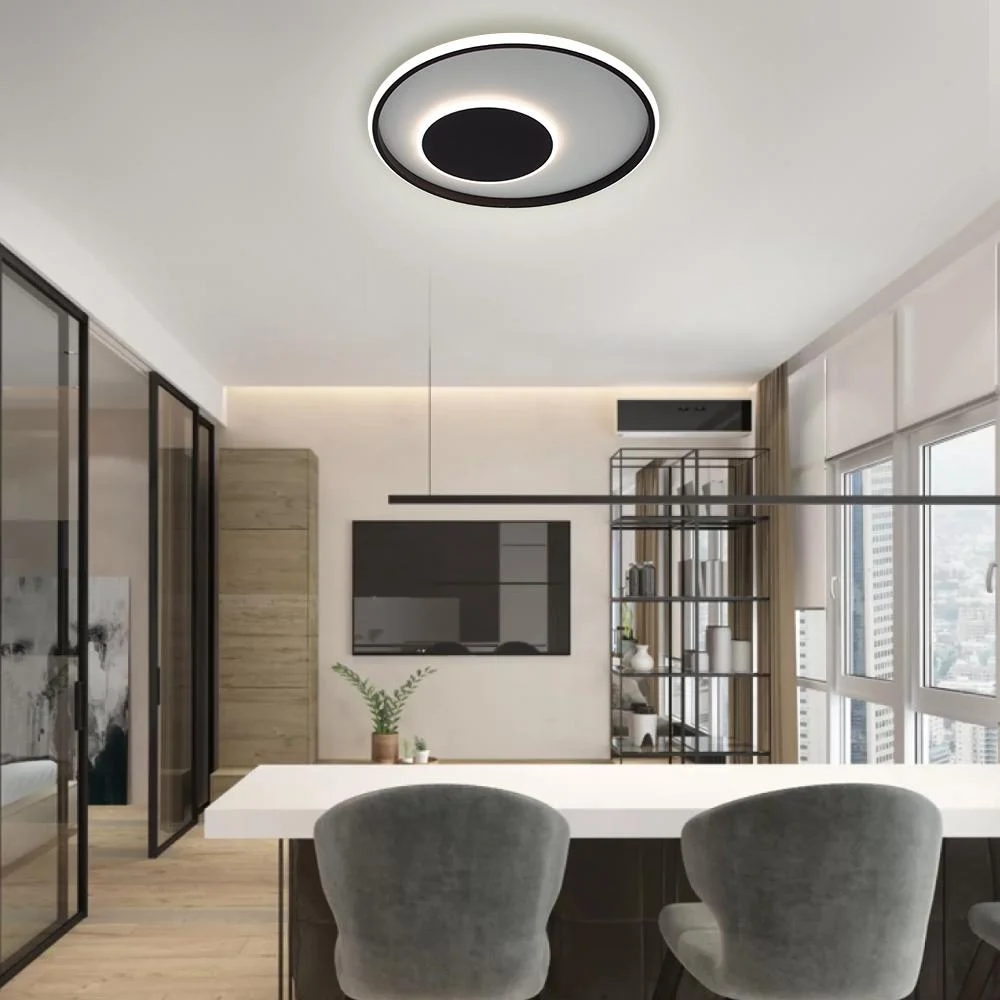 Люстра светодиодная ESLLSE INFINITO R с пультом 60 Вт 472x54 мм Черно-белый (10571) - фото 8