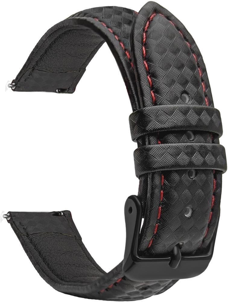 Ремешок кожаный Carbon для Amazfit GTR 4 22 мм Black (31083-2B)