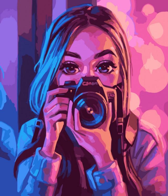 Картина по номерам ArtCraft Девушка с фотоаппаратом 40х50 см (10206-AC)