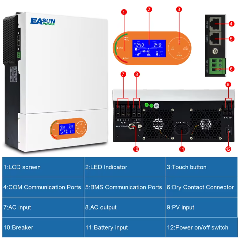 Инвертор гибридный 4кВт 24В Easun SMR-II-4KW Wi-Fi чистая синусоида - фото 4