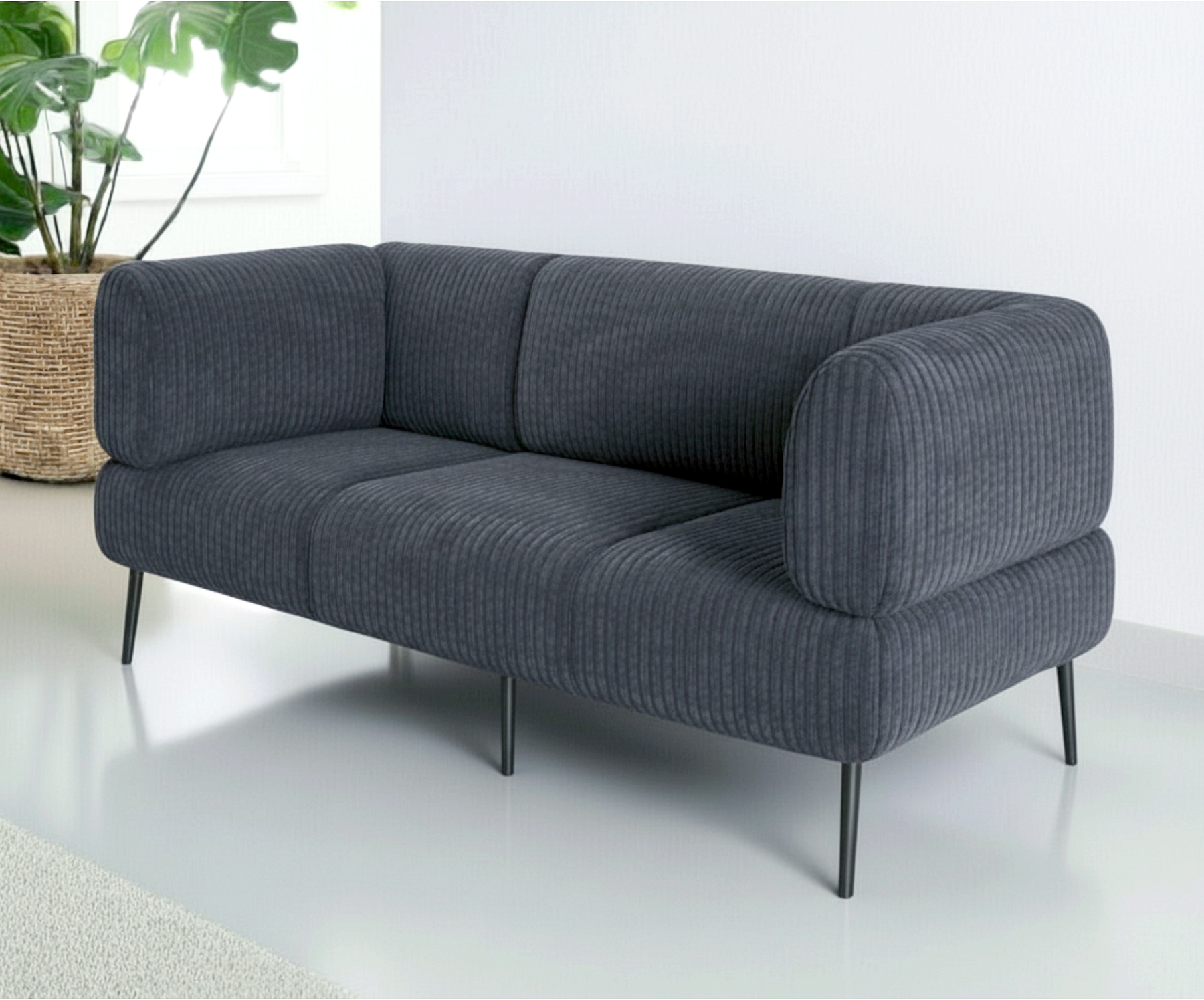 Диван офісний ТОБІ ШО Бенно-1 з підлокітниками 1800х720х750 мм велюр/вельвет Lotus 98/DK Grey (fhf45d15) Диван офісний ТОБІ ШО Бенно-1 з підлокітниками 1800х720х750 мм велюр/вельвет Lotus 98/DK Grey (fhf45d15)