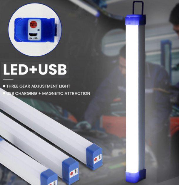 Лампа акумуляторна Bailong BK-500T LED USB на магніті 52 см (36720opti) - фото 7