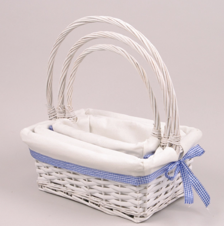 Комплект корзин прямоугольных с тканью 3 шт. (46228)