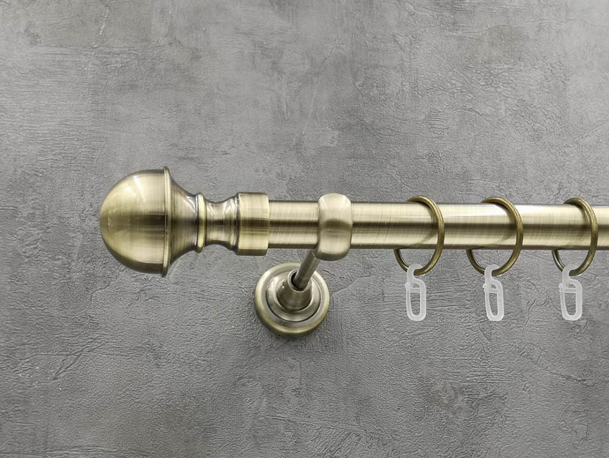 Карниз Quadrum Бостон гладкая штанга одинарный открытый 25 мм 240 см Антик (262044546)