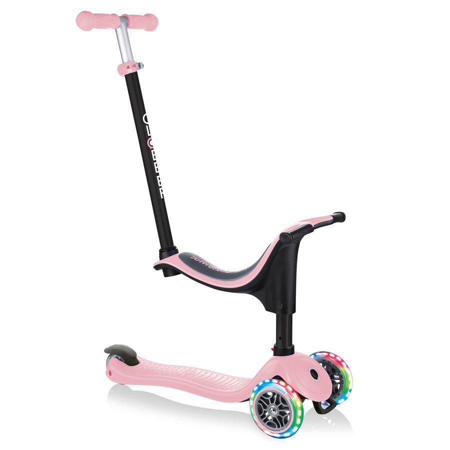 Самокат-велобег с ручкой Globber Go UP Sporty Lights Pastel Pink (451)