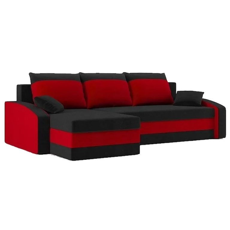 Диван кутовий Хелвет 235х140 см Чорний/Червоний (28118895) Диван кутовий Хелвет 235х140 см Чорний/Червоний (28118895)