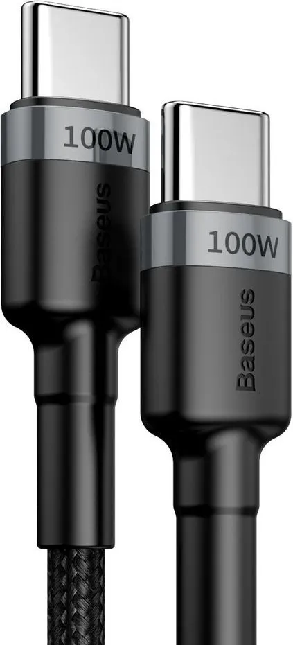 Кабель для швидкої зарядки 100W Baseus Cafule PD2.0 USB Type C-Type C 1 м Сірий/Чорний (v-21) - фото 2 Кабель для швидкої зарядки 100W Baseus Cafule PD2.0 USB Type C-Type C 1 м Сірий/Чорний (v-21) - фото 2