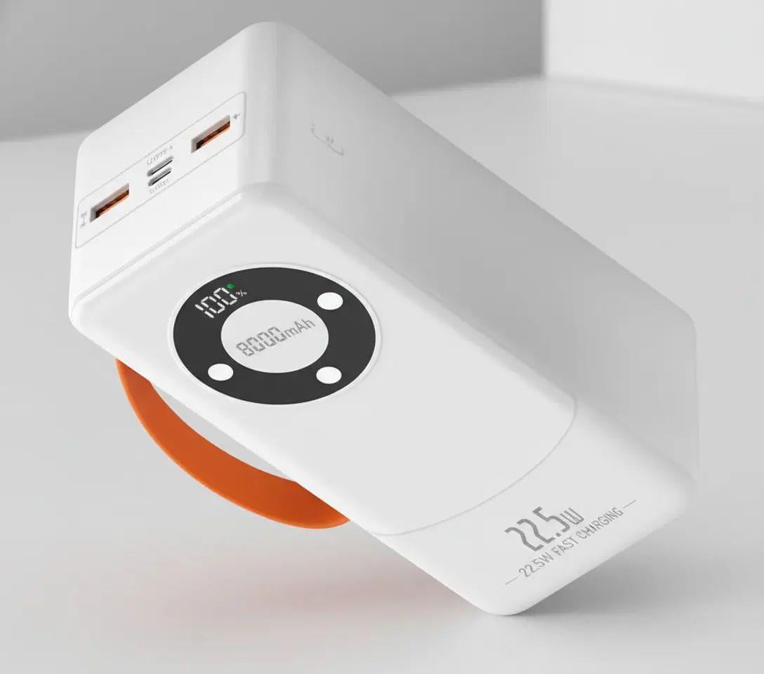 Повербанк 80000 mAh 4 USB-выхода с фонариком и быстрой зарядкой Белый (opt-105605)