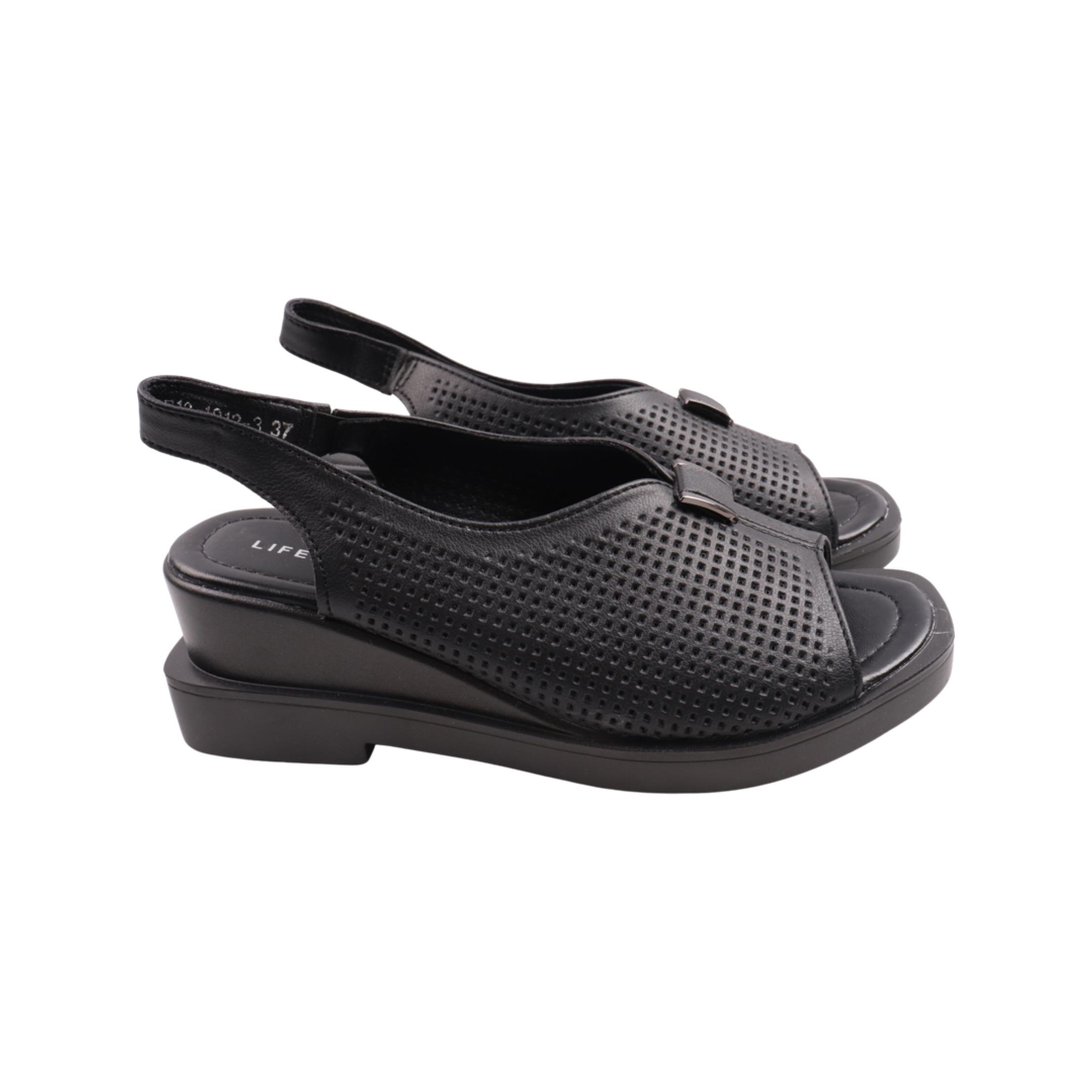 Босоножки женские Li Fexpert из кожи р. 38 Черный (1101-23LBC)