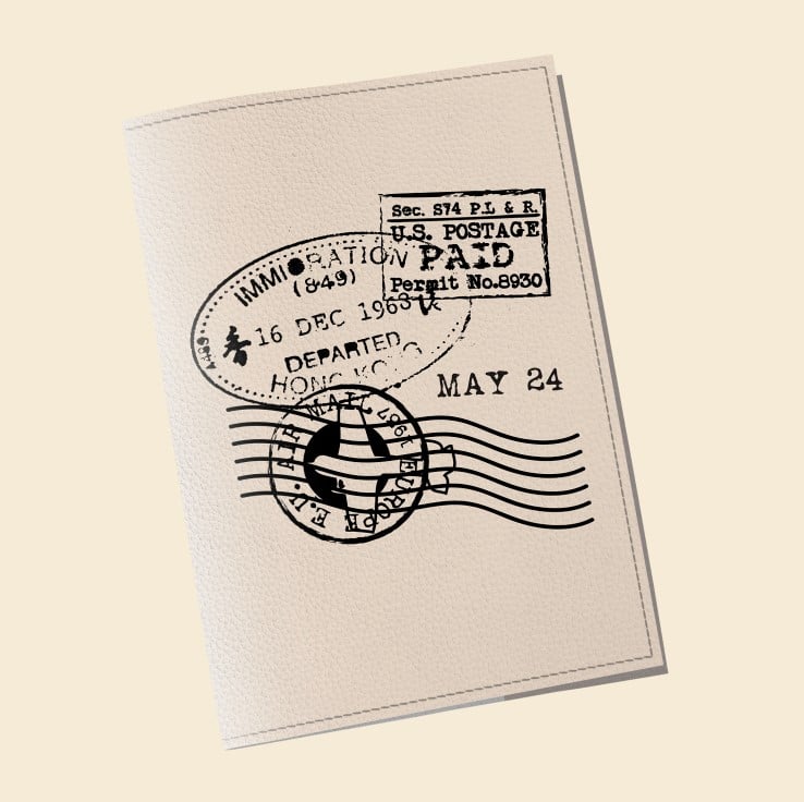 Обложка на паспорт Wall-style The cover Hong Kong stamp 9,6x13,3 см (913093)