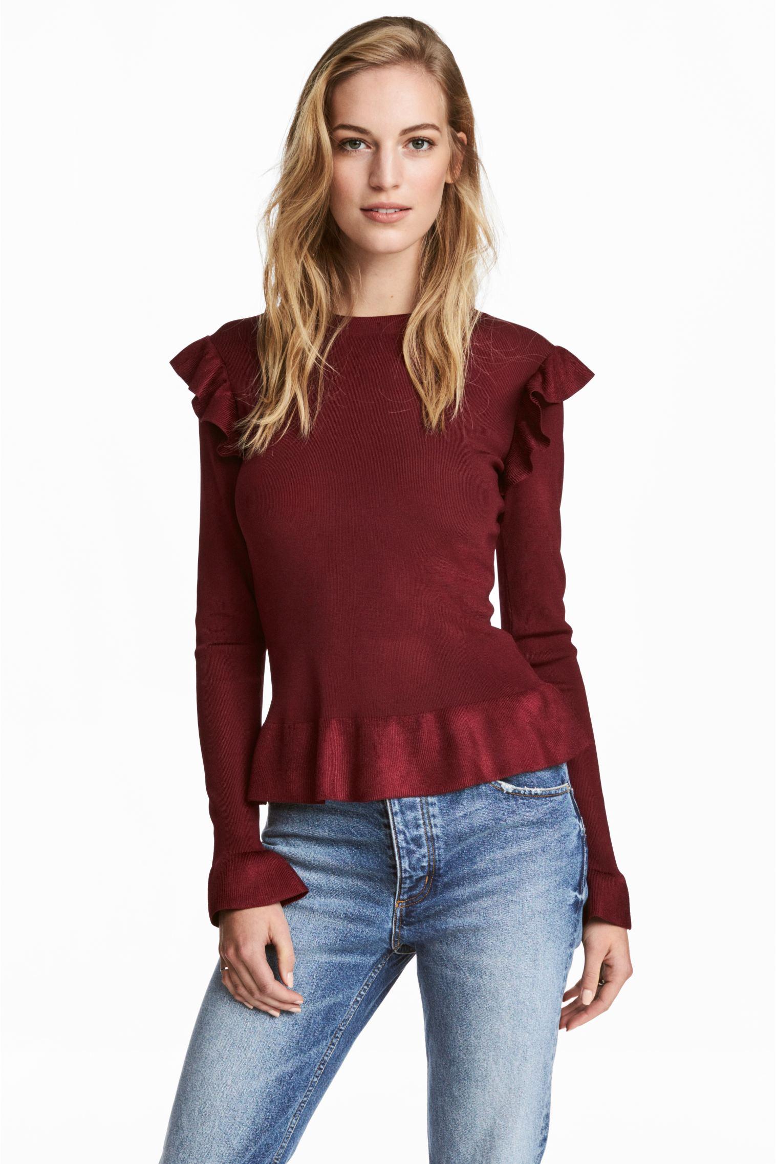 Джемпер H&M M Бордовый (4885205)