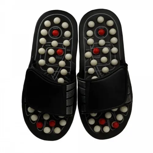 Рефлекторные массажные тапочки пластиковые Черный (10-18-205-077)