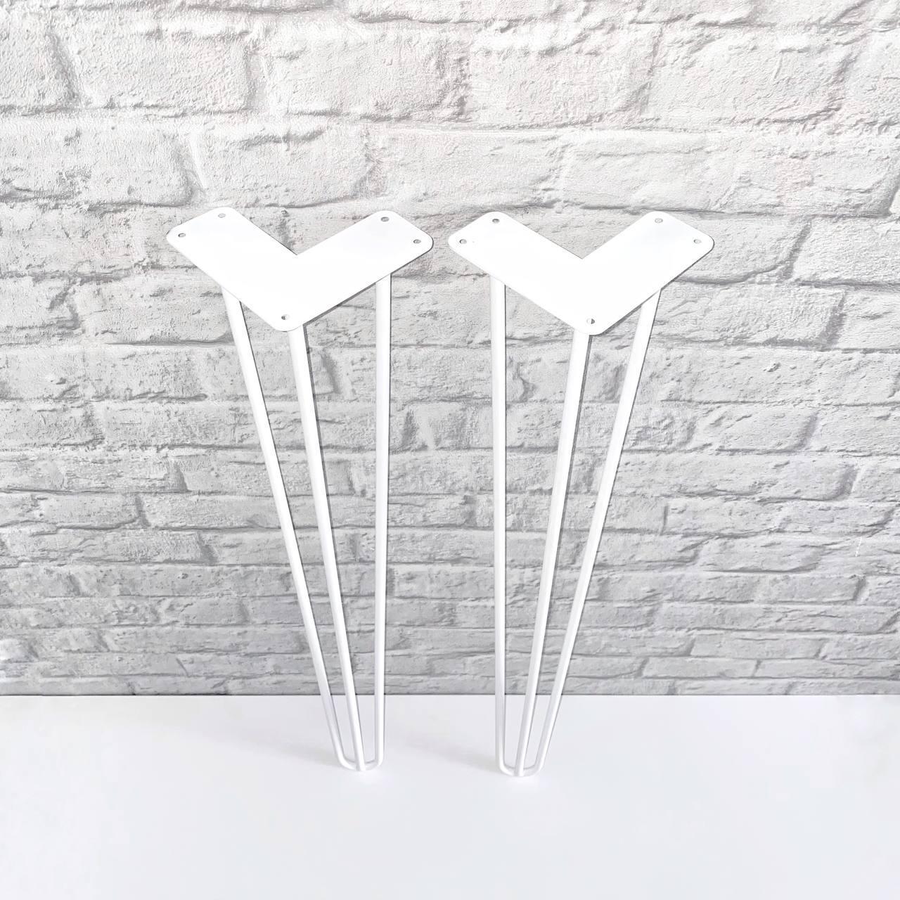 Ніжка шпилька потрійна Krei Hairpin Legs Н 750 мм прут повнотілий Д-10 Білий (НШ1003.75.1) - фото 5