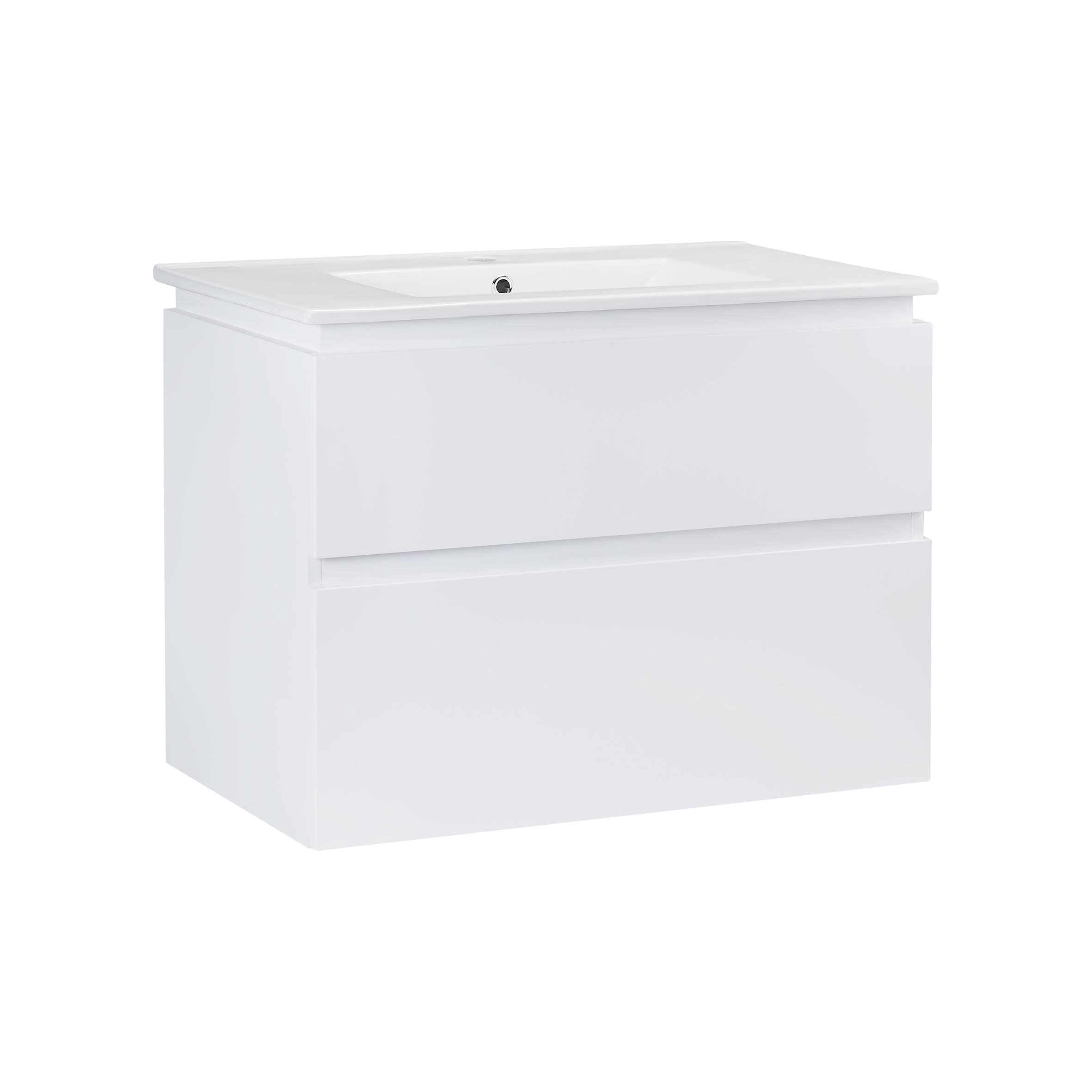 Комплект Q-tap Albatross тумба подвесная/раковина врезная 810х725х460 мм White (QT0172TP800D3080CW)