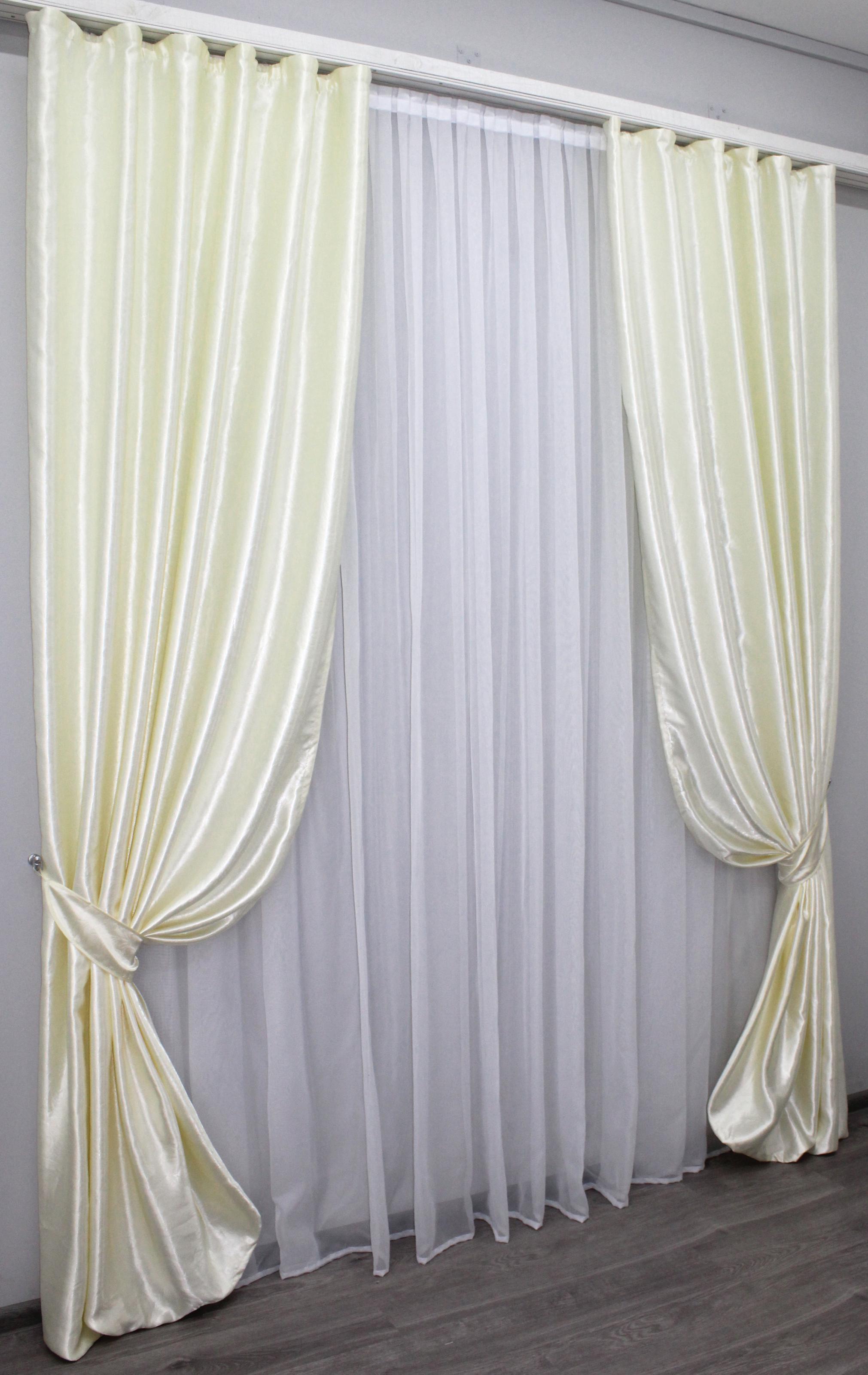 Комплект штор VR-Textil Софт Люкс №962ш 150х270 см 2 шт. Молочный (30-754)