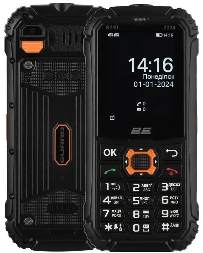 Телефон кнопковий 2E R240 2024 Guard 2000 мАг Black (2806844068)