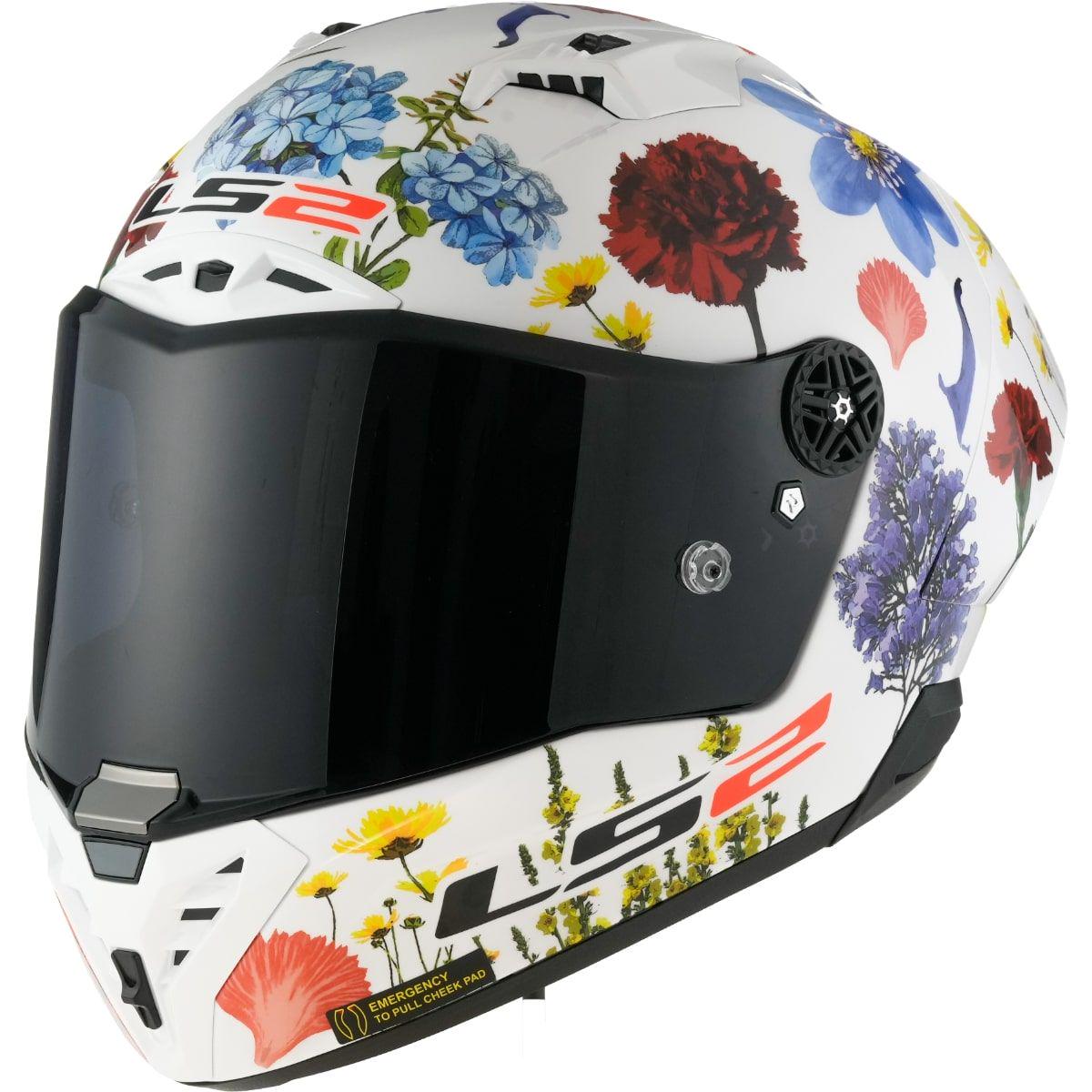 Мотошлем LS2 FF805 Thunder C GP Aero Flowers S White (36573)