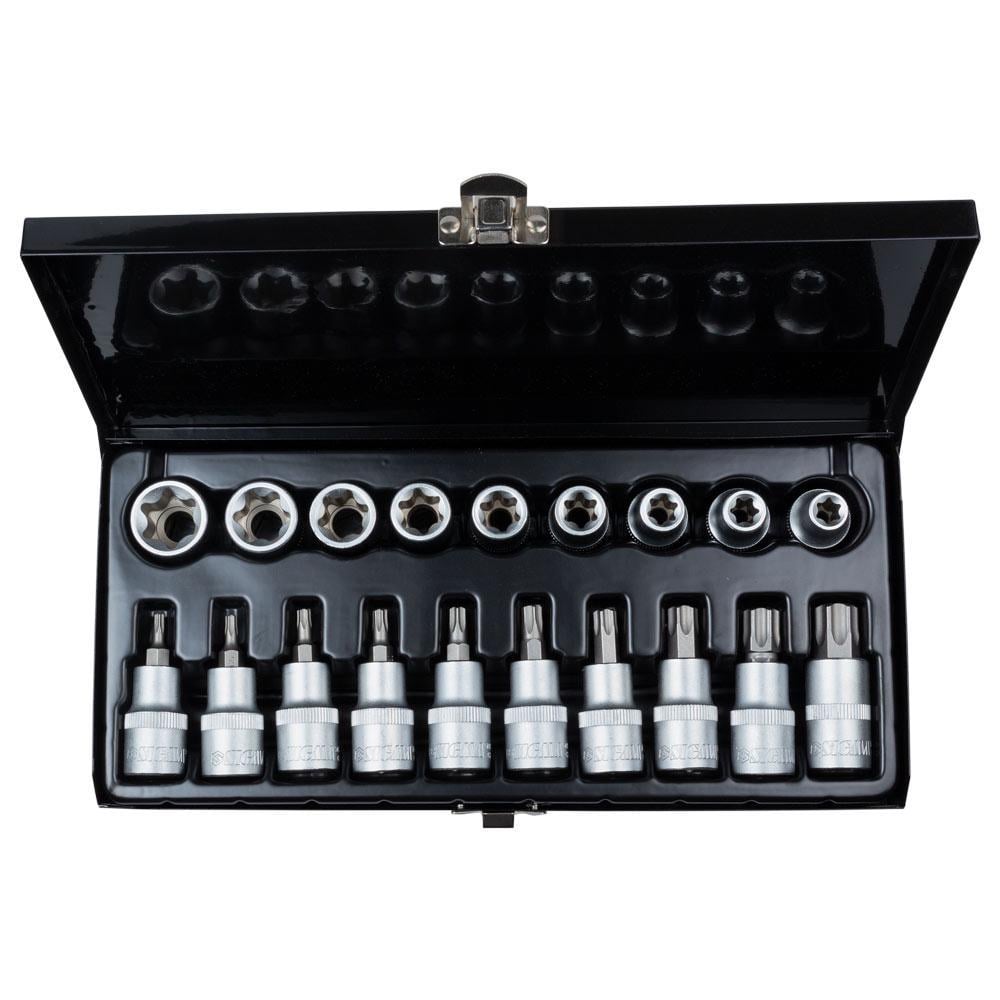 Набір насадок та біт Sigma CrV з насадками Torx 1/2" 19 шт. в кейсе (6086661) - фото 3 Набір насадок та біт Sigma CrV з насадками Torx 1/2" 19 шт. в кейсе (6086661) - фото 3