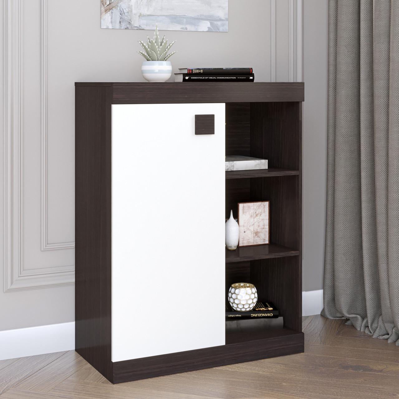 Тумба офісна відкрита Еверест Соната 70х38х93 см Венге темний/Білий (DTM-2072) - фото 2