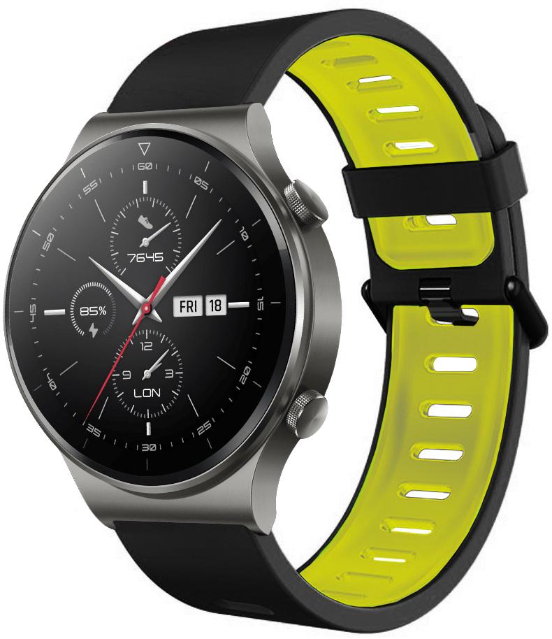Ремешок Traf для Huawei Watch GT 2 Pro Black-Yellow (23329)