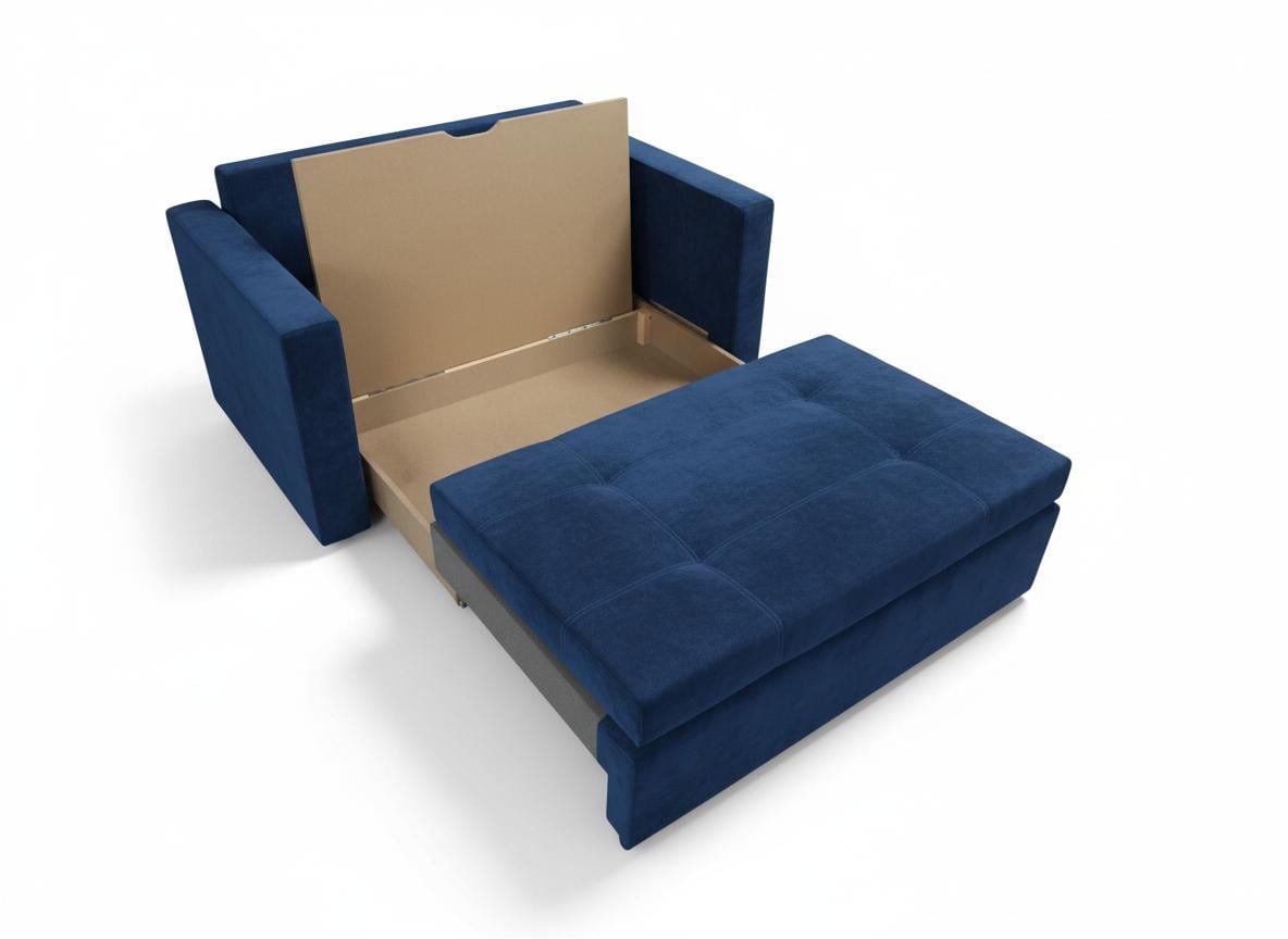 Диван раскладной прямой Tobi Sho Аркс 150x93 см велюр Fiore Синий (Navy) - фото 5