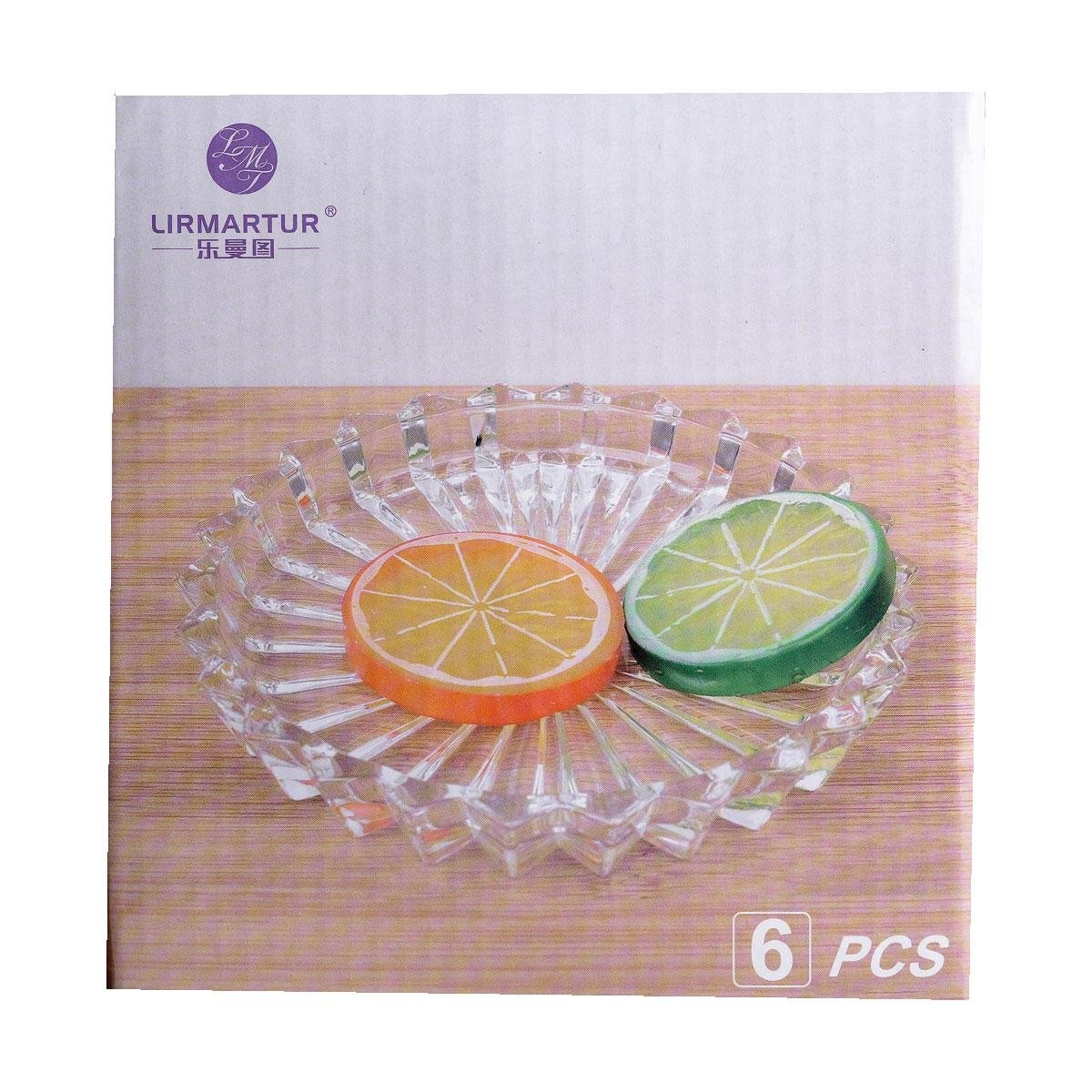 Набір блюд для подачі скляні круглі 12 см 6 шт. Прозорий (5977) - фото 14