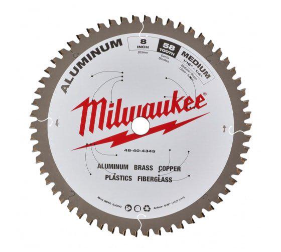 Пильный диск Milwaukee по алюминию 203x16х2,4 58Z (48404345)