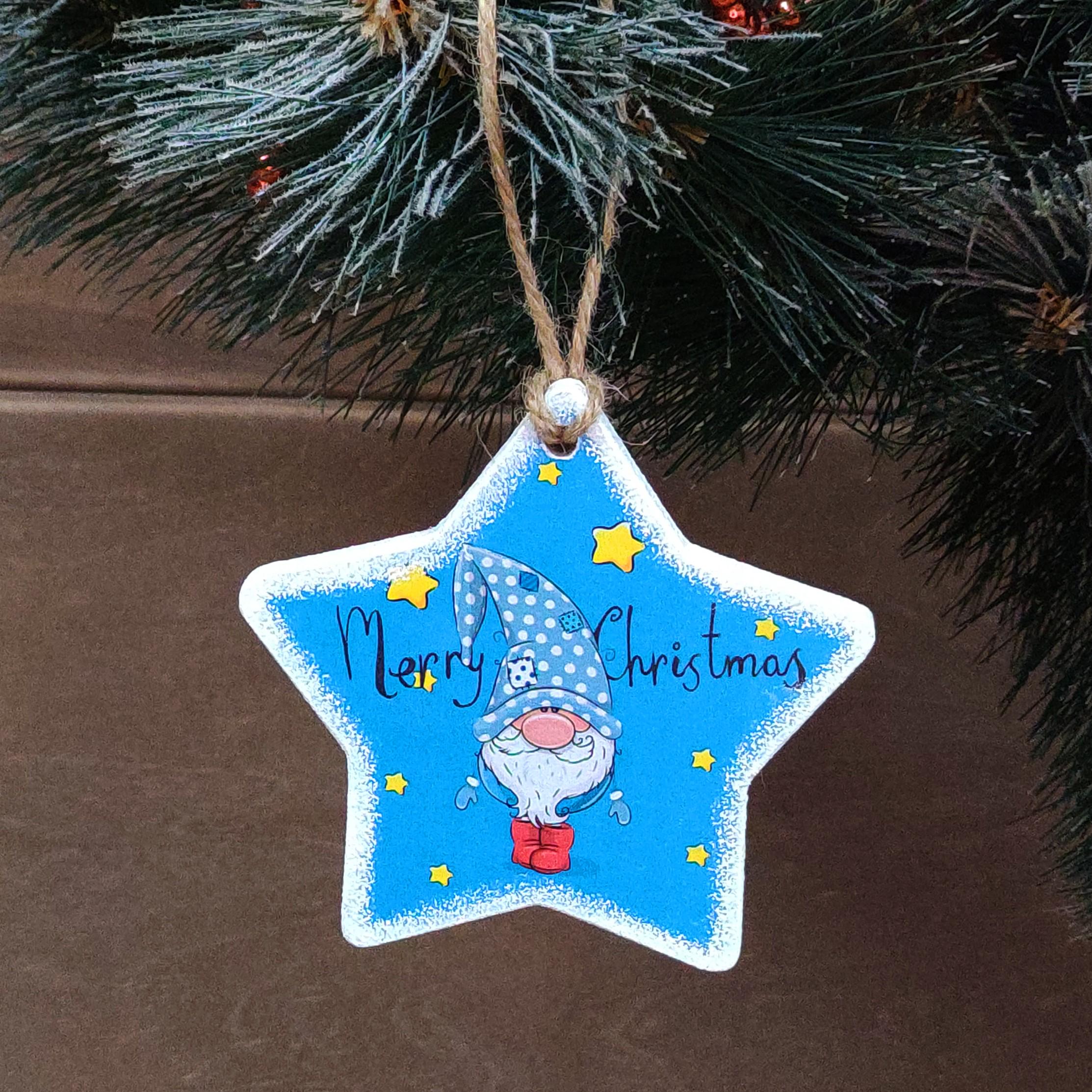 Елочные игрушки из дерева GrayCat Гном 9 см