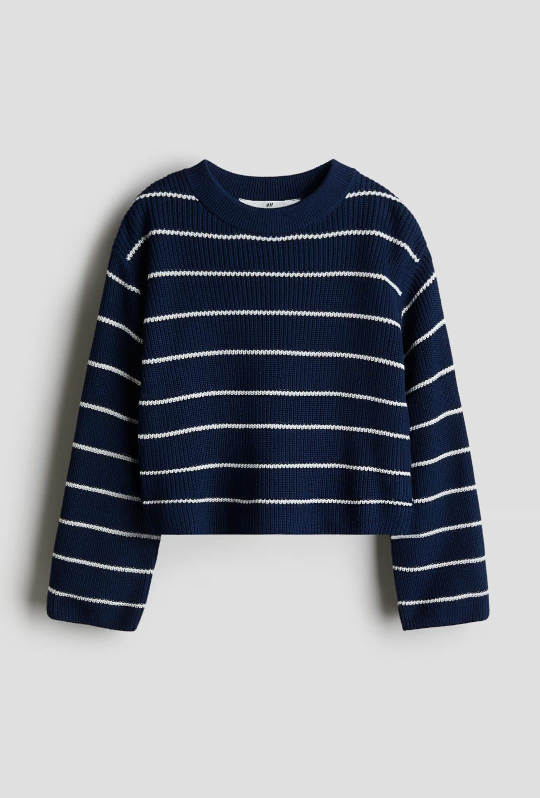 Светр в'язаний підлітковий для дівчинки H&M 134-140 см Синій (25062611A)