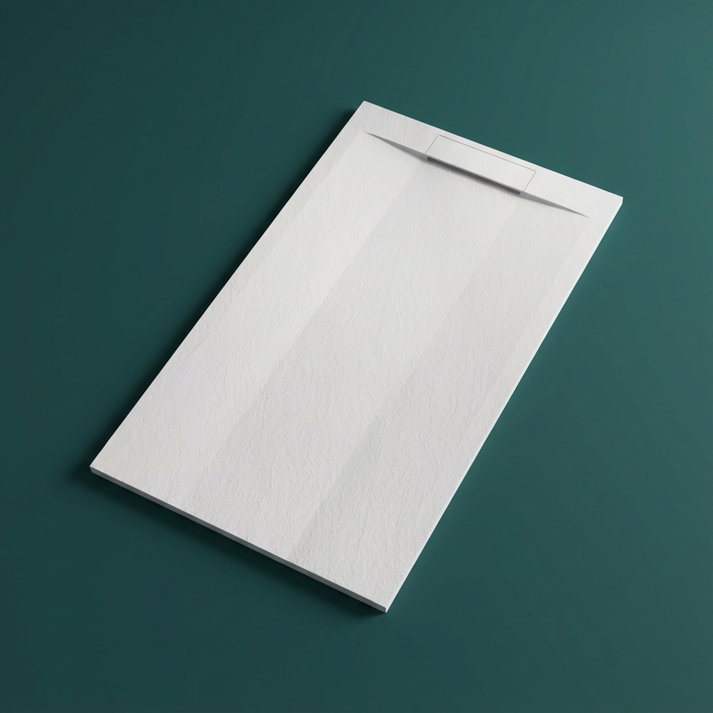 Поддон для душа из искусственного камня литой мрамор композит из мраморной крошки и поверхностью против скольжения 90х120 см Белый