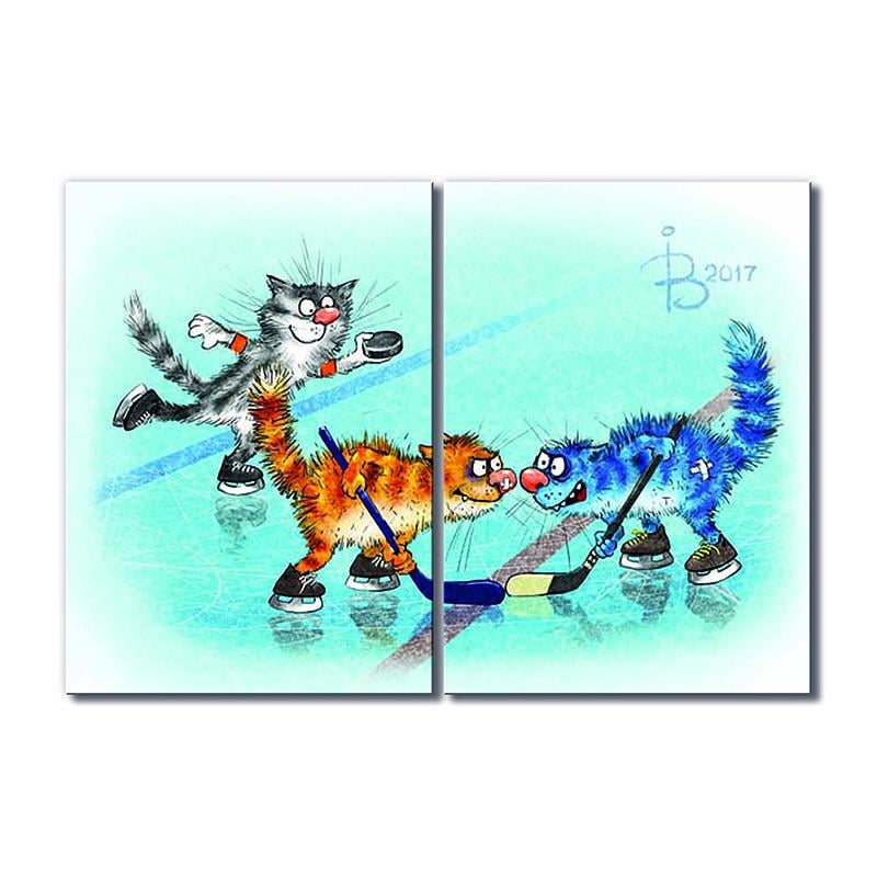 Модульная картина Трус не играет в хоккей 2 модуля 30х45 см