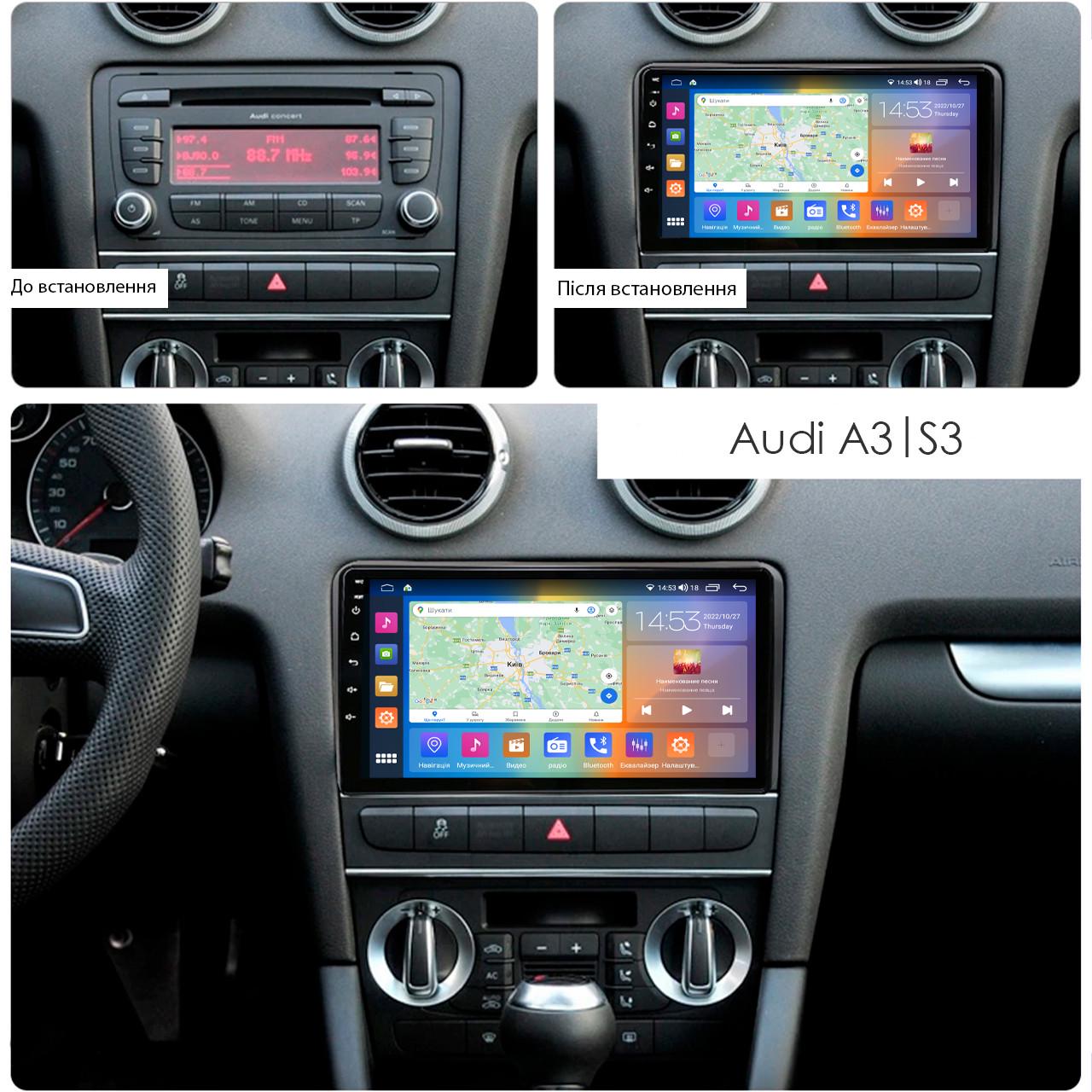 Автомагнітола штатна Lesko CarPlay/4G/Wi-Fi/GPS для Audi A3 II 8P Рестайлінг 2 2008-2013 IPS 4/64Gb 9" (1708630174) - фото 3