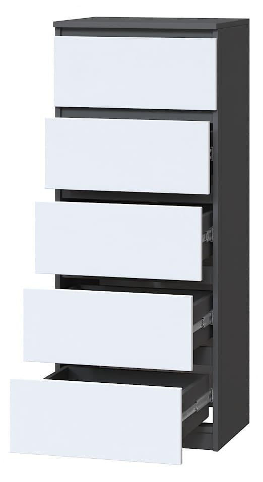 Комод Мастер Форм Брайт телескопические направляющие 500х376х1170 мм Антрацитовый/Белый (20162) - фото 2 Комод Мастер Форм Брайт телескопические направляющие 500х376х1170 мм Антрацитовый/Белый (20162) - фото 2