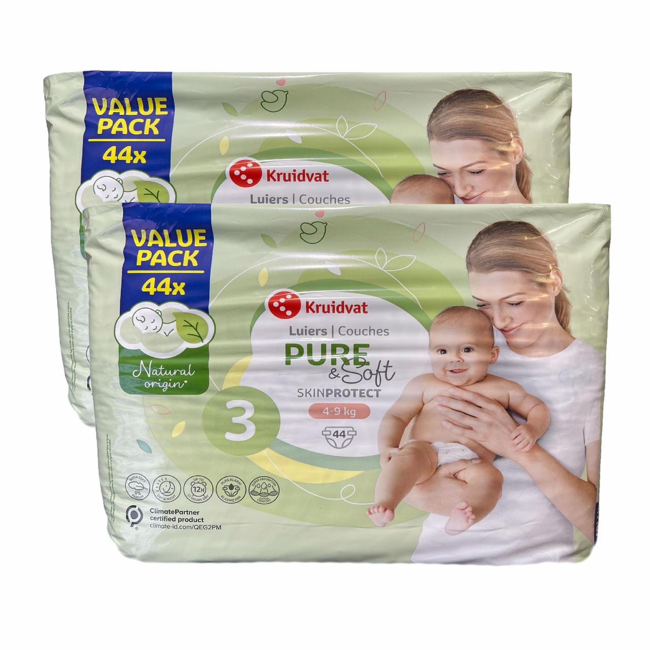 Підгузки Kruidvat Pure & Soft 3 4-9 кг 88 шт. (2490086192)
